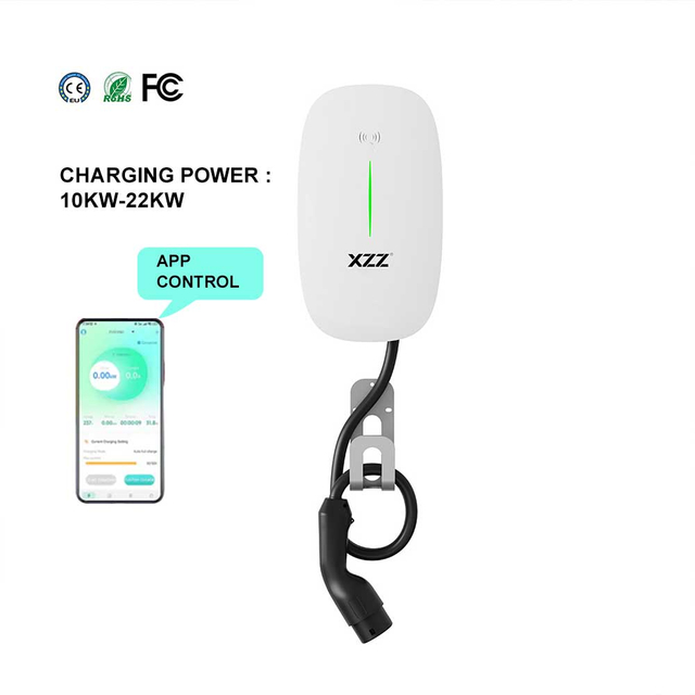 OEM/ODM CE/UL Certified 10KW Smart Wall-Mounted EV Charger Waterproof Type 2 16A Rated Current WiFi APP OCPP Home EV Charging Stations