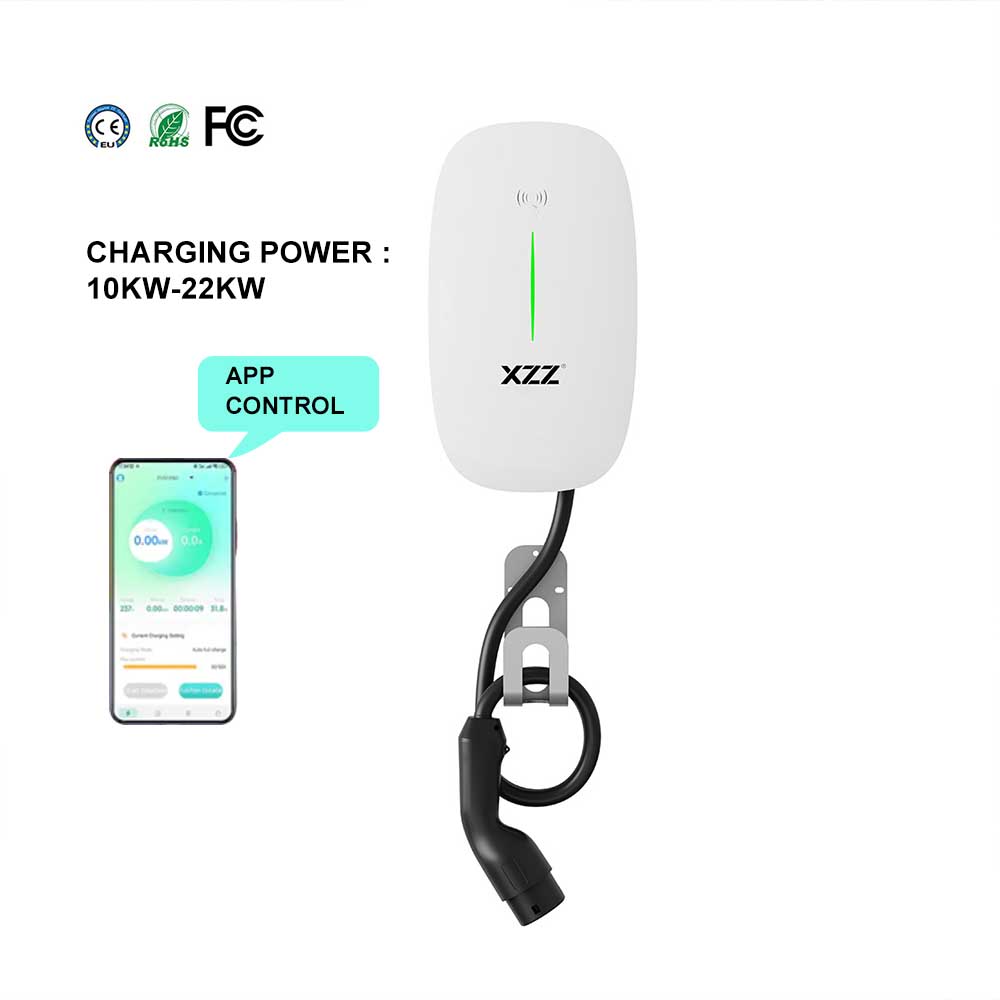 OEM/ODM CE/UL Certified 10KW Smart Wall-Mounted EV Charger Waterproof Type 2 16A Rated Current WiFi APP OCPP Home EV Charging Stations