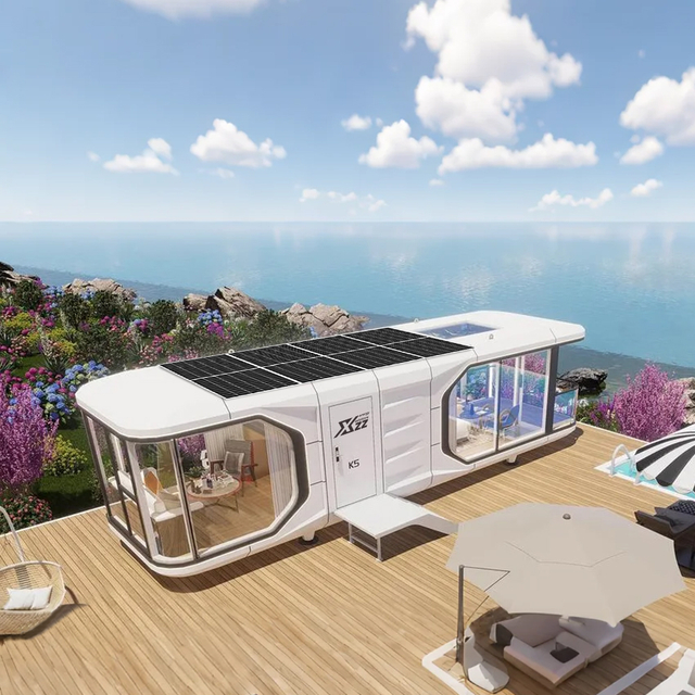 Intelligent Local Prefab Modular Solar Space Capsule House LuxuryCustomized Pre-Fab Folded Container House with Solar System Customized Fast Install Expandable Prefab Container House Homes with Solar 
