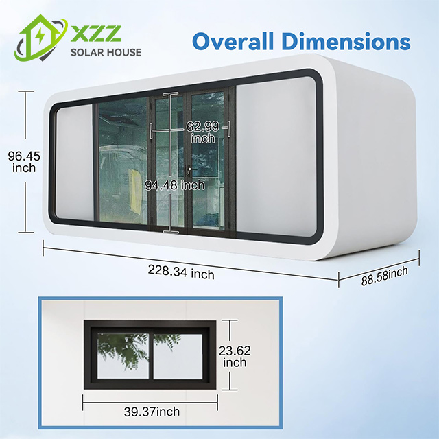 XZZEnergy 20ft Off-Grid Apple Mobile Cabin Integrated Solar Panel & Energy Storage Apple Cabin Housing Solution with bedroom,kitchen,bathroom for Hotel/Office use