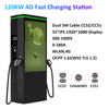 XZZ DC Level3 AD EV Charger 60-180KW EV Fast Advertising pedestal Charging Station Double Gun WiFi Smart APP Control OCPP Car Charger CCS1/2 CHAdeMO GB/T High-efficiency Electric Car Charger Station