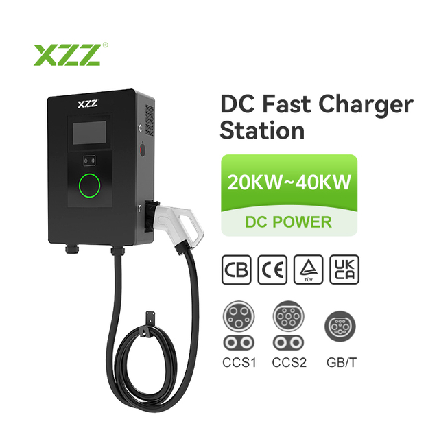 XZZ DC Single Gun EV Charger 20KW/30KW/40KW/60KW EV Charging Station WiFi Smart APP Control OCPP Fast Car Charger Mini DC Charging Station Wall-mounted Or Pole-mounted InFast Electric Charging Station