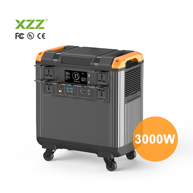XZZ OEM ODM 3000W 5376Wh Portable Power Station Solar Generator LiFePO4 Power Station For Camping Emergency Multi Function Outdoor Energy Storage Battery Generator with Wheels
