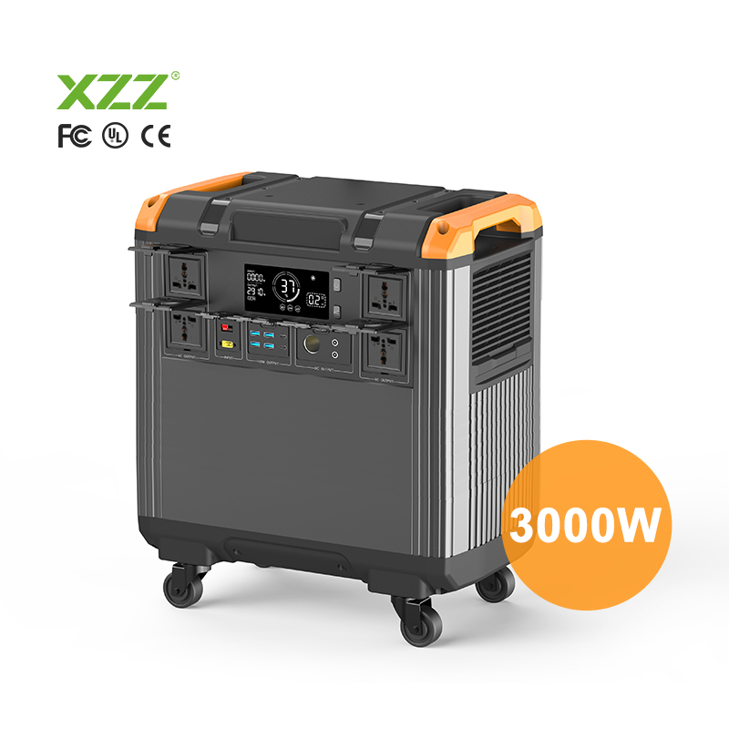 XZZ OEM ODM 3000W 5376Wh Portable Power Station Solar Generator LiFePO4 Power Station For Camping Emergency Multi Function Outdoor Energy Storage Battery Generator with Wheels