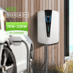 XZZ 7KW 11KW 22KW 4.3inch LCD Screen Mobile Home AC EV Charger Wallbox EV Charging Station WiFi Smart APP Control High-Efficiency Wall-mounted Car Charger OCPP1.6 for All Electric Car 