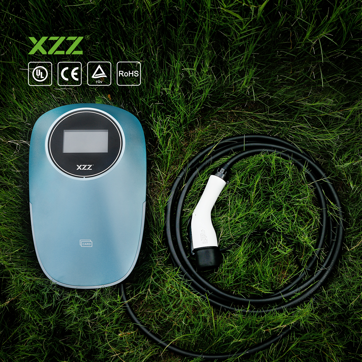 XZZ Home AC EV Charger Type2 32A/40A EV Charger 7KW/11KW/22KW OCPP1.6 Wall-mounted EV Charger, Wi-Fi And Bluetooth Enabled EVSE, Flexible 16-Foot CableCharging Evse EV Wallbox Station