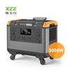 XZZ OEM ODM 3000W 4032Wh Portable Power Station Solar Generator LiFePO4 Power Station For Camping Emergency Multi Function Outdoor Energy Storage Battery Generator with Wheels