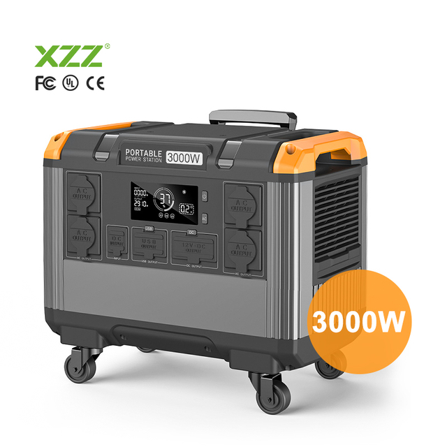 XZZ OEM ODM 3000W 4032Wh Portable Power Station Solar Generator LiFePO4 Power Station For Camping Emergency Multi Function Outdoor Energy Storage Battery Generator with Wheels
