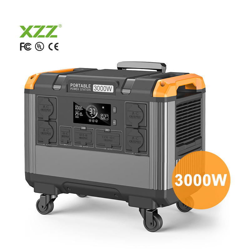 XZZ OEM ODM 3000W 4032Wh Portable Power Station Solar Generator LiFePO4 Power Station For Camping Emergency Multi Function Outdoor Energy Storage Battery Generator with Wheels