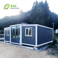 XZZEnergy Solar Off-Grid Prefab 20ft Expandable Container Foldable Tiny Home Prefabricated House Complete Set Off Grid Living Solution Solar Energy System Container House