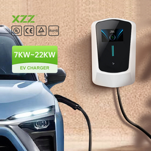 XZZ 7KW 11KW 22KW Wallbox EV Charger 4.3inch LCD Screen Mobile Home AC Electric Vehicle EV Charging Station WiFi APP Control Adjustable EV Hybrid Car Charger OCPP1.6 for All Electric Car 