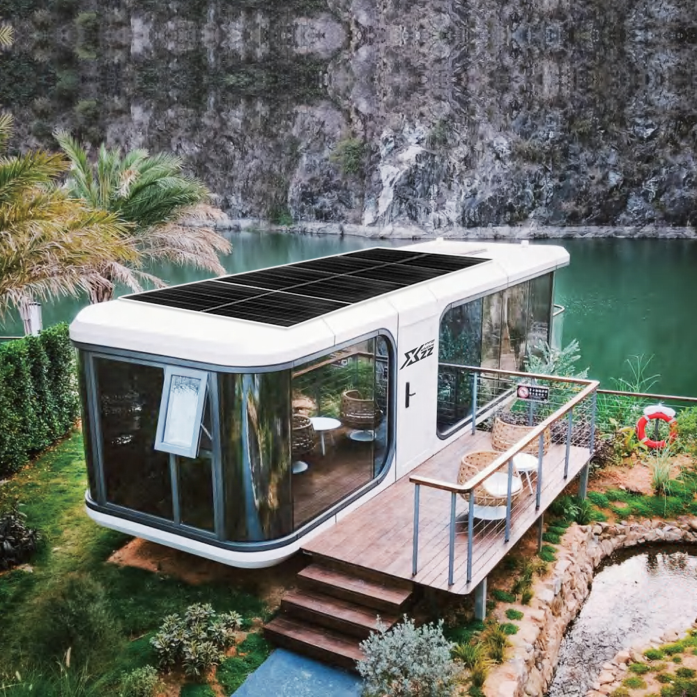 Intelligent Local Prefab Modular Solar Space Capsule House LuxuryCustomized Pre-Fab Folded Container House with Solar System Customized Fast Install Expandable Prefab Container House Homes with Solar 