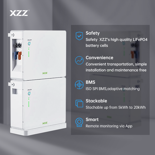 10240Wh 51.2V Energy Storage Stacked LiFePO4 Batteries Home Solar System Lithium Battery Energy Storage.