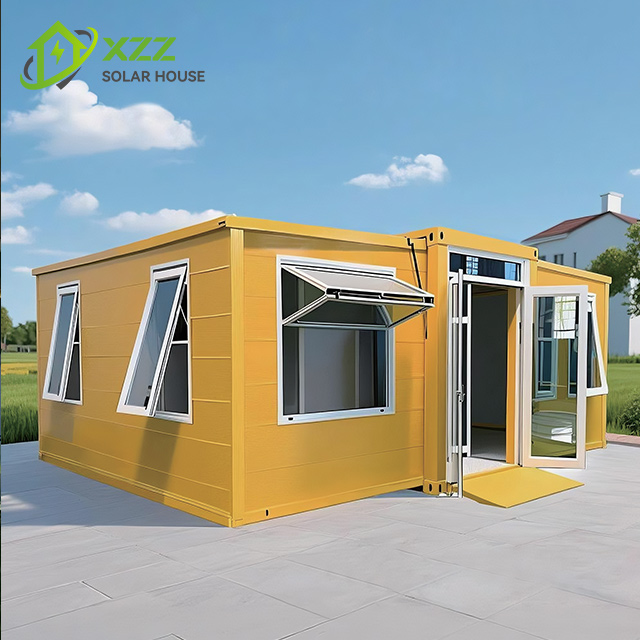 Solar Ready Portable Prefab Expandable Container Foldable Tiny Home Luxury 40ft Prefabricated House Complete Set Off Grid Living Solution Solar Energy System Container House