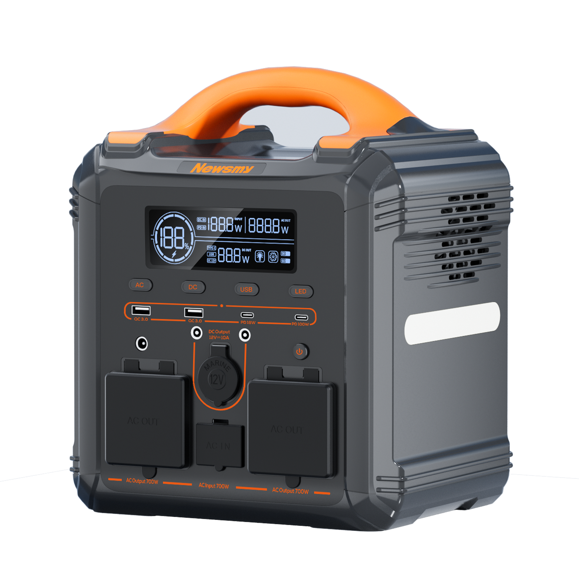 Xinzhuo 551.25Wh 600W Portable Power Station, LiFePO4 Battery Backup with UPS Function, 1 Hour to Full 400W Input, MPPT Solar Generator for Outdoor Camping, RVs, Home Use.