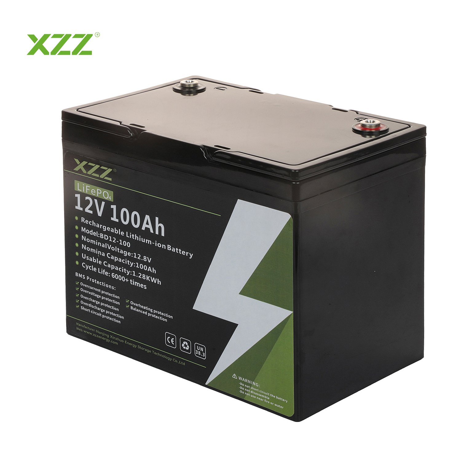 Deep Cycle Long Life LiFePO4 Rechargeable Battery Li-Ion Storage Battery LFP 1280Wh 100Ah 12.8V Lithium Ion Battery