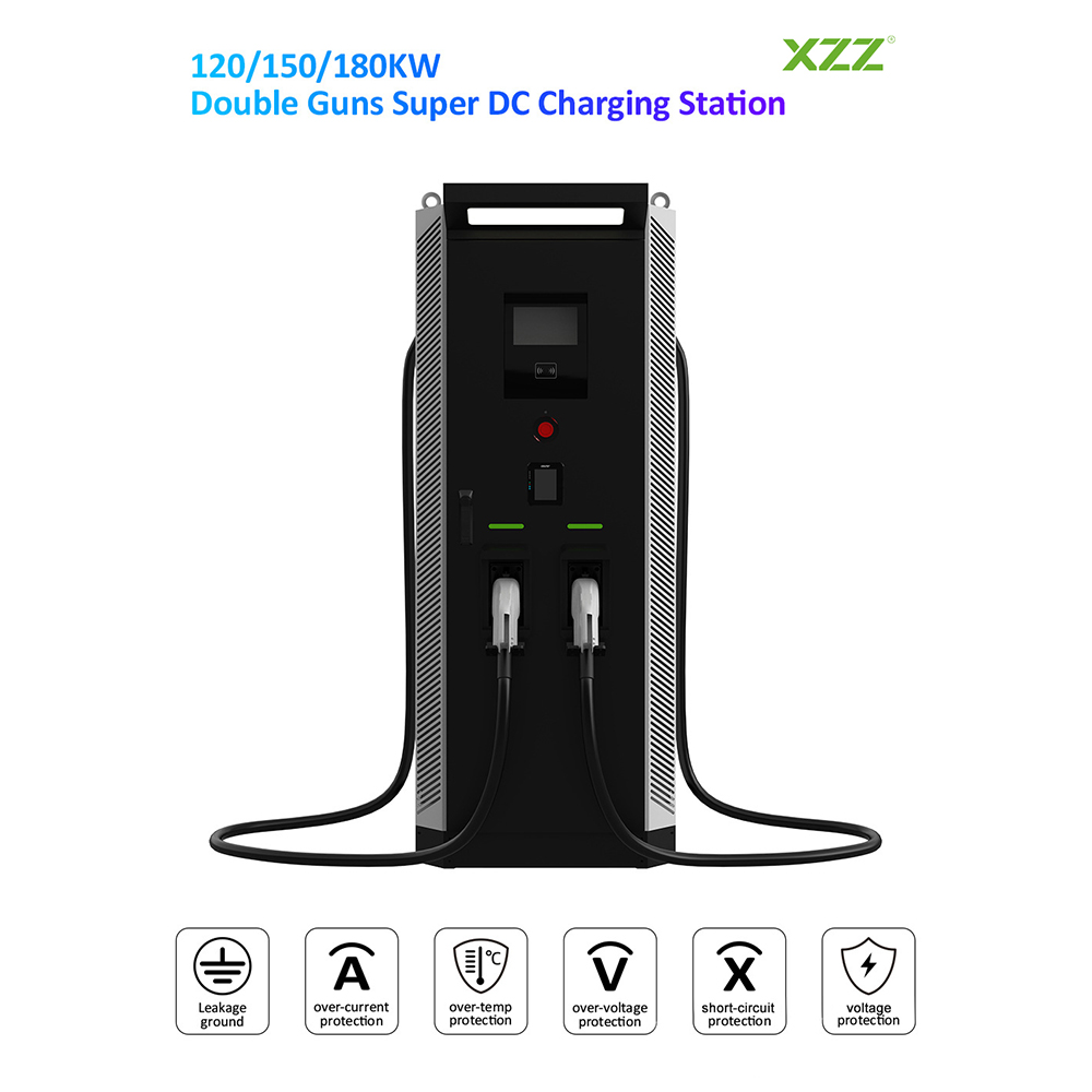 XZZ DC Level3 EV Charger 120KW-360KW EV Charging Station Double Gun WiFi Smart APP Control OCPP Fast Car Charger CCS1/2 CHAdeMO GB/T High-efficiency Electric Car Charger Station