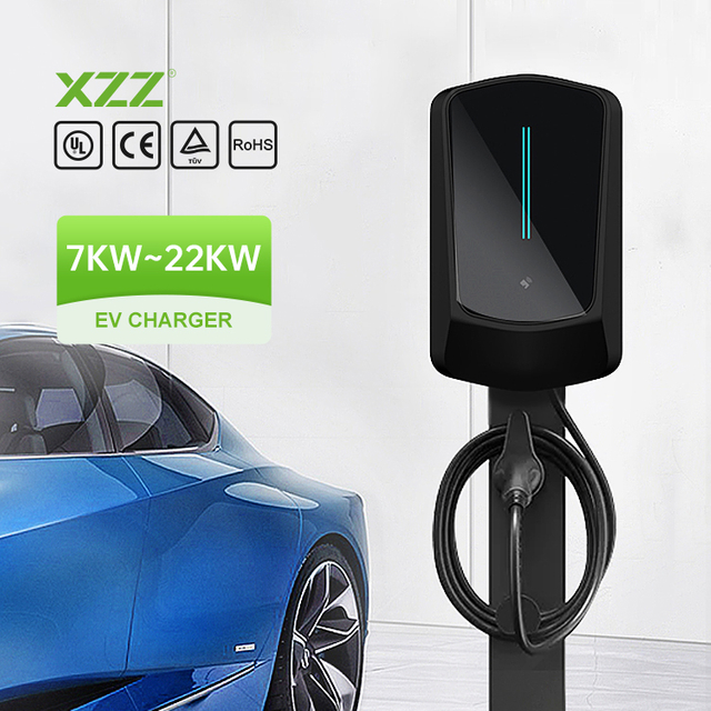  XZZ 7KW 11KW 22KW Wallbox EV Charger LED Mobile Home AC Electric Vehicle EV Charging Station WiFi APP Control Adjustable EV Hybrid Car Charger OCPP1.6 