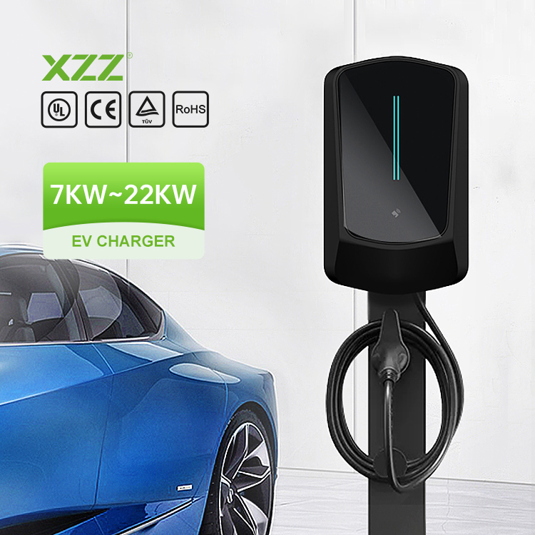  XZZ 7KW 11KW 22KW Wallbox EV Charger LED Mobile Home AC Electric Vehicle EV Charging Station WiFi APP Control Adjustable EV Hybrid Car Charger OCPP1.6 