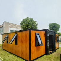  Expandable Container with Bathroom Prefabricated Modular House Container House with Solar Foldable Tiny Home Luxury 20FT 40FT Prefabricated House Expandable House