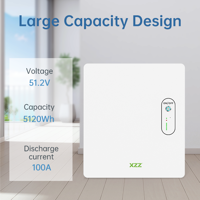  XZZ New Hot Wall-Rack Mount Dual Use 51.2v 100ah 5.12kwh Lifepo4 Lithium Ion Battery For Solar System Home Energy Storage Syst.