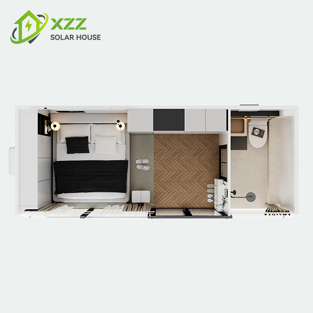 XZZEnergy 20ft Off-Grid Apple Mobile Cabin Integrated Solar Panel & Energy Storage Apple Cabin Housing Solution with bedroom,kitchen,bathroom for Hotel/Office use