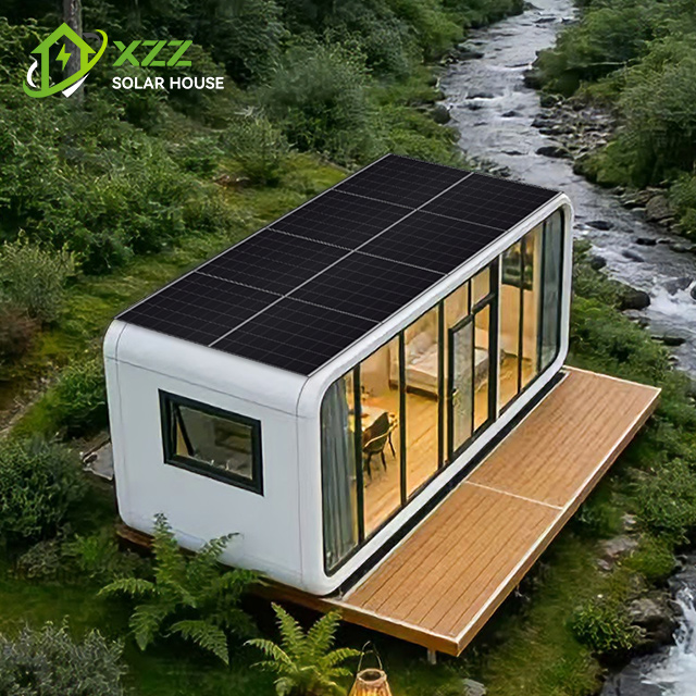 XZZEnergy Solar Off-Grid Apple Mobile Cabin Integrated Solar Panel & Energy Storage Apple Cabin Housing Solution with bedroom,kitchen,bathroom for Hotel/Office use
