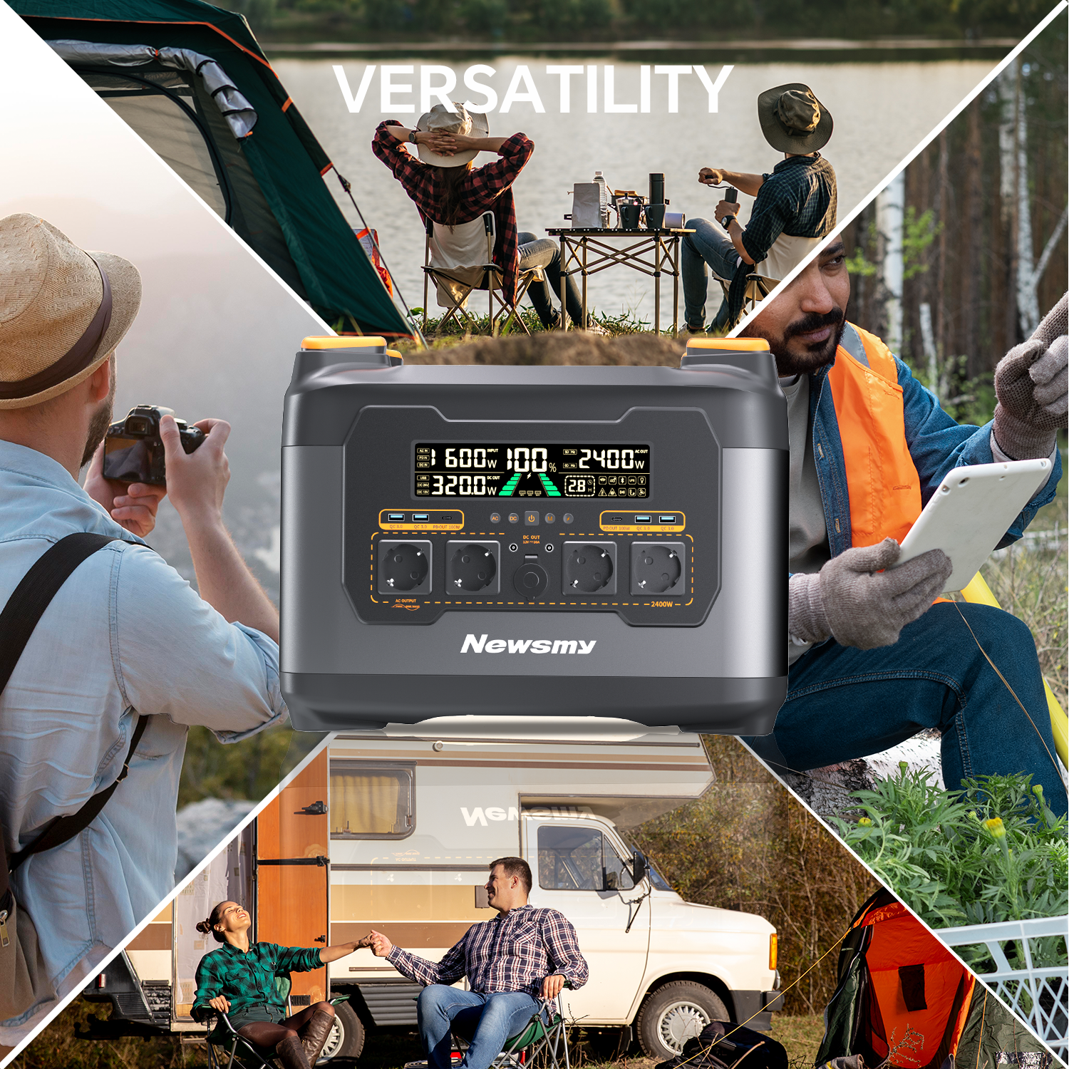 Xin Zhuo Portable Power Station Cube 2400W with Expansion Battery Pack, 2048Wh Capacity , Solar Generator for Camping, Home Backup.