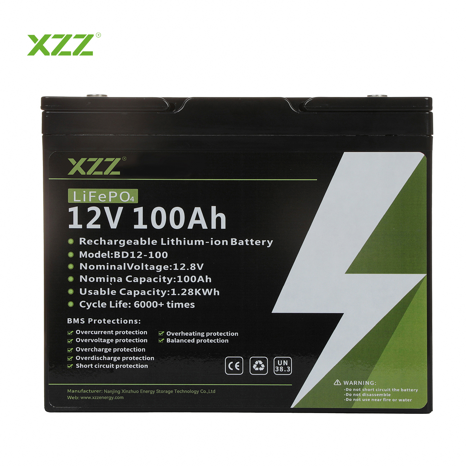 Deep Cycle Long Life LiFePO4 Rechargeable Battery Li-Ion Storage Battery LFP 1280Wh 100Ah 12.8V Lithium Ion Battery