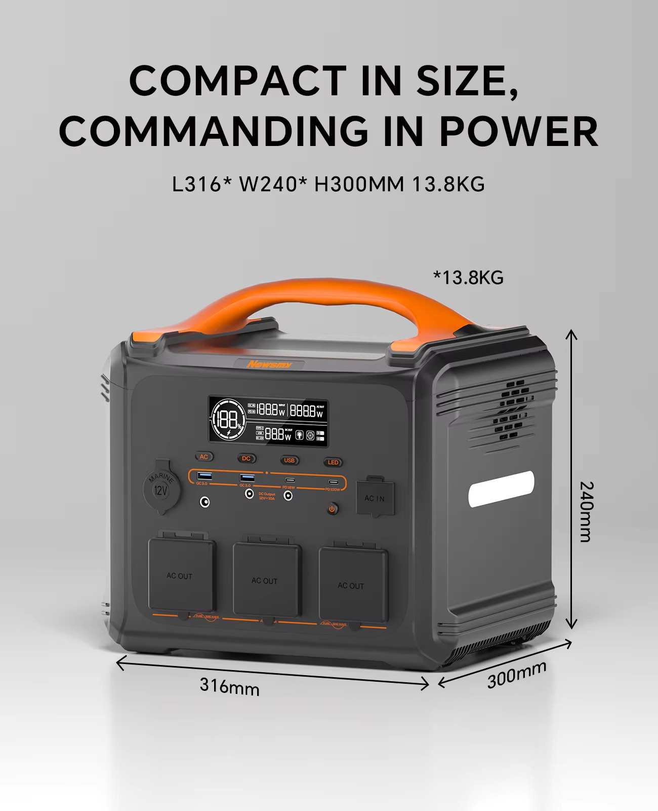 1200W Portable Power Station/ Solar Generator ODM/OEM Mobile Power Supply Pure Sine Wave for Home Backup Emergency