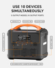 Solar Inverter Portable Power Station 1102.5Wh Capacity 1200W AC Outlets Solar Generator Pure Sine Wave for Home Backup Emergency with Safety Protections.