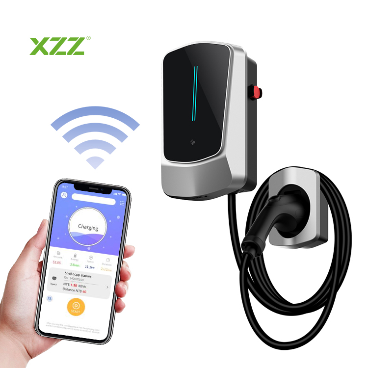  XZZ 7KW 11KW 22KW Wallbox EV Charger LED Mobile Home AC Electric Vehicle EV Charging Station WiFi APP Control Adjustable EV Hybrid Car Charger OCPP1.6 