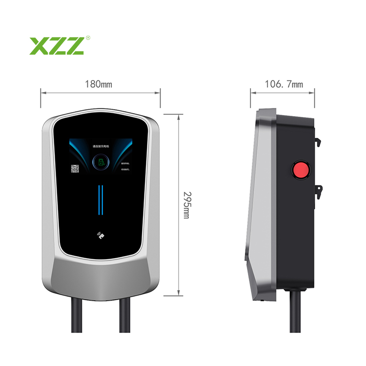  XZZ Wallbox 7inch LCD Screen EV Charger 7KW 11KW 22KW Mobile Home AC Electric Vehicle EV Charging Station WiFi APP Control Adjustable EV & Plug-in Hybrid Car Charger OCPP1.6 for All Electric Car 