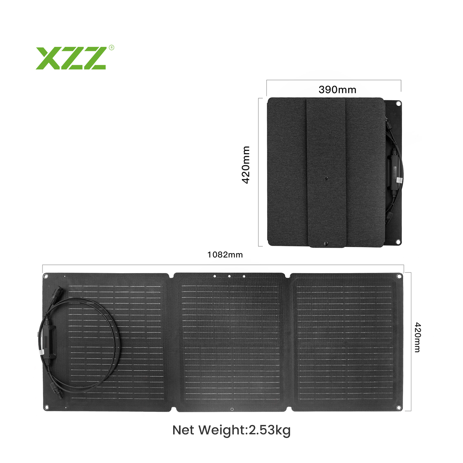 60W High Efficiency Foldable Solar Panel 60W Folding Portable Solar Panels for Outdoor Use Factory Customization with Power Station ETFE Integral Laminated 