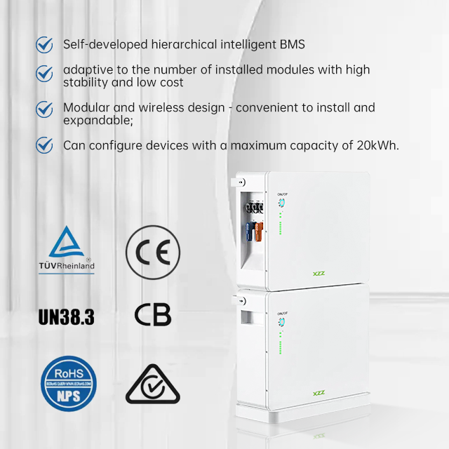 10240Wh 51.2V Energy Storage Stacked LiFePO4 Batteries Home Solar System Lithium Battery Energy Storage.