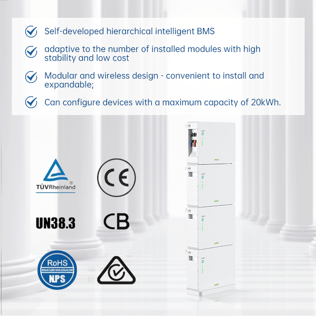 20480Wh 51.2V Energy Storage Stacked LiFePO4 Batteries Home Solar System Lithium Battery Energy Storage.