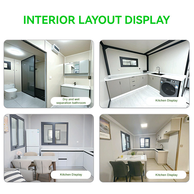 Solar Ready Portable Prefab Expandable Container Foldable Tiny Home Luxury 40ft Prefabricated House Complete Set Off Grid Living Solution Solar Energy System Container House