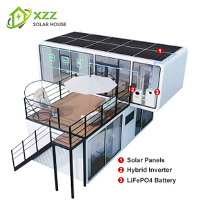Off-Grid Solar House 20㎡ | Prefab Apple Cabin with Battery Storage B2B Supplier of Solar Cabins | Customizable Off-Grid Housing Solutions