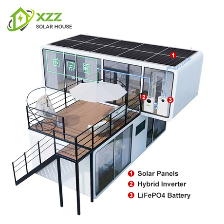 Off-Grid Solar House 20㎡ | Prefab Apple Cabin with Battery Storage B2B Supplier of Solar Cabins | Customizable Off-Grid Housing Solutions