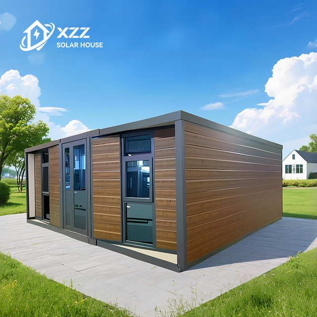 Solar Ready Portable Prefab Expandable Container Foldable Tiny Home Luxury 40ft Prefabricated House Complete Set Off Grid Living Solution Solar Energy System Container House