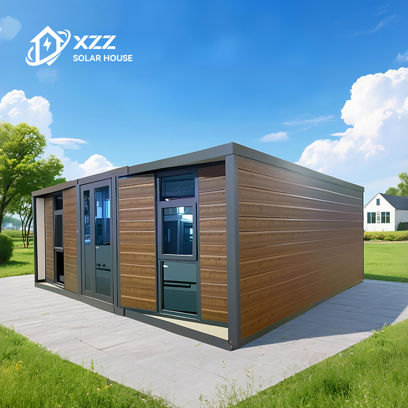 Solar Ready Portable Prefab Expandable Container Foldable Tiny Home Luxury 40ft Prefabricated House Complete Set Off Grid Living Solution Solar Energy System Container House