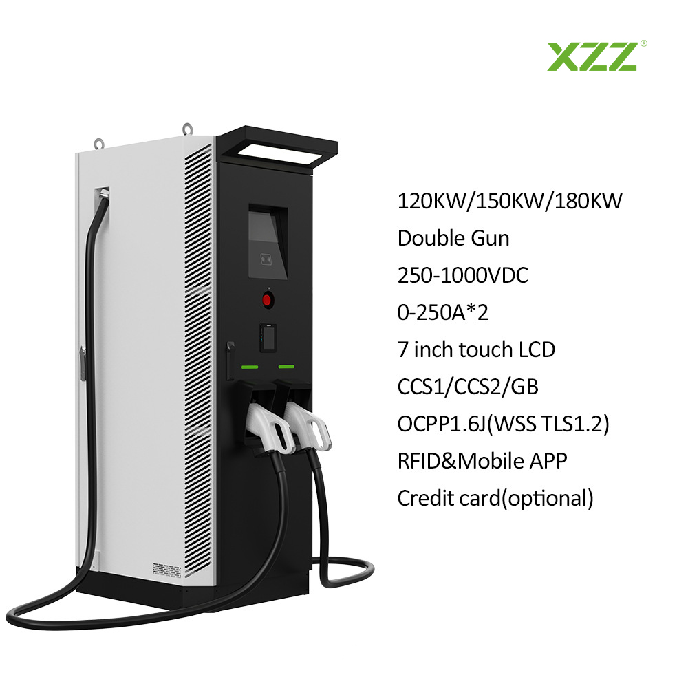XZZ DC Level3 EV Charger 120KW-360KW EV Charging Station Double Gun WiFi Smart APP Control OCPP Fast Car Charger CCS1/2 CHAdeMO GB/T High-efficiency Electric Car Charger Station