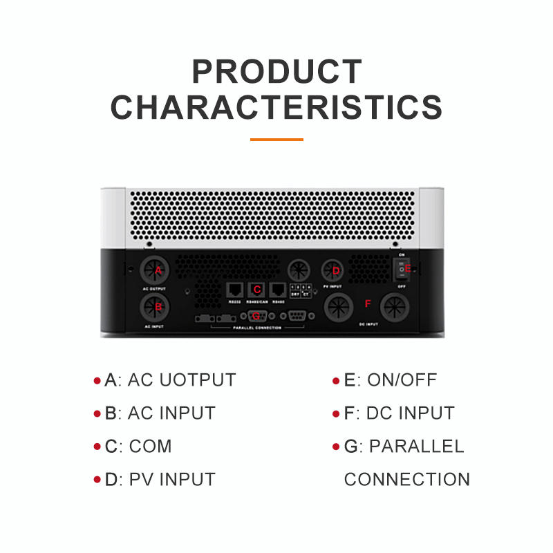 Hybrid Inverter Solar Power System Solar Controller 93% Efficiency MPPT Hybrid Solar Inverter 4Kw 6Kw 11KW For Energy Storage System Pure Sine Wave Single Phase