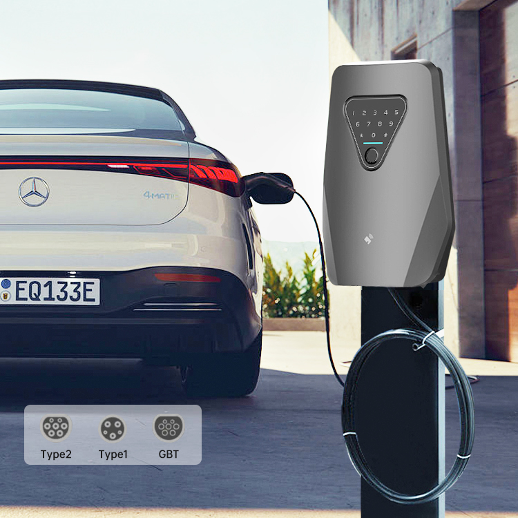  XZZ Home AC EV Charger Fingerprint Code 7KW 11KW 22KW EV Charging Station WiFi APP Contro Adjustable EV & Plug-in Hybrid Car Charger Ocpp1.6 for All Electric Car 