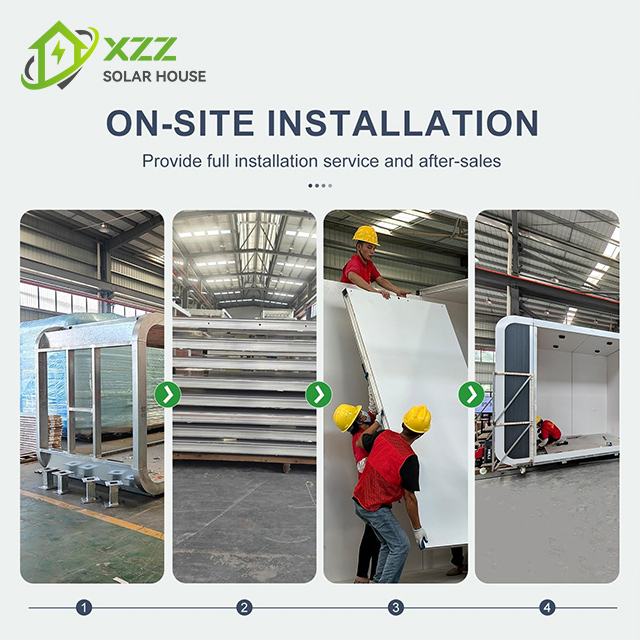 XZZEnergy 20ft Off-Grid Apple Mobile Cabin Integrated Solar Panel & Energy Storage Apple Cabin Housing Solution with bedroom,kitchen,bathroom for Hotel/Office use