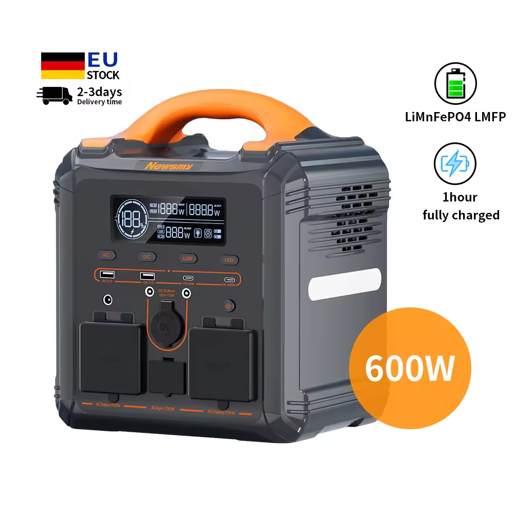 Xinzhuo 551.25Wh 600W Portable Power Station, LiFePO4 Battery Backup with UPS Function, 1 Hour to Full 400W Input, MPPT Solar Generator for Outdoor Camping, RVs, Home Use.