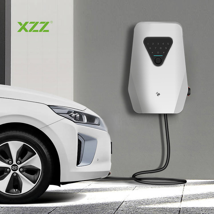  XZZ Home AC EV Charger Fingerprint Code 7KW 11KW 22KW EV Charging Station WiFi APP Contro Adjustable EV & Plug-in Hybrid Car Charger Ocpp1.6 for All Electric Car 