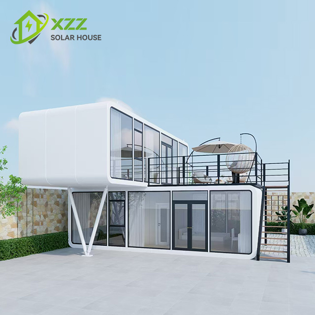 XZZEnergy Solar Off-Grid Apple Mobile Cabin Integrated Solar Panel & Energy Storage Apple Cabin Housing Solution with bedroom,kitchen,bathroom for Hotel/Office use