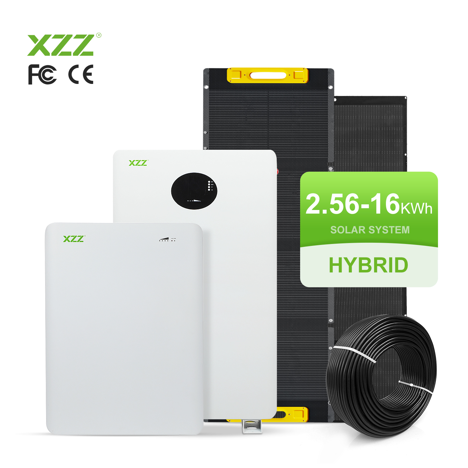 Home Use Solar Energy System Complete Kit 2.56KW 3.43KW 5.12KW 10KW 16KW Hybrid On&Off Grid Solar Panels Home Energy Storage System BESS