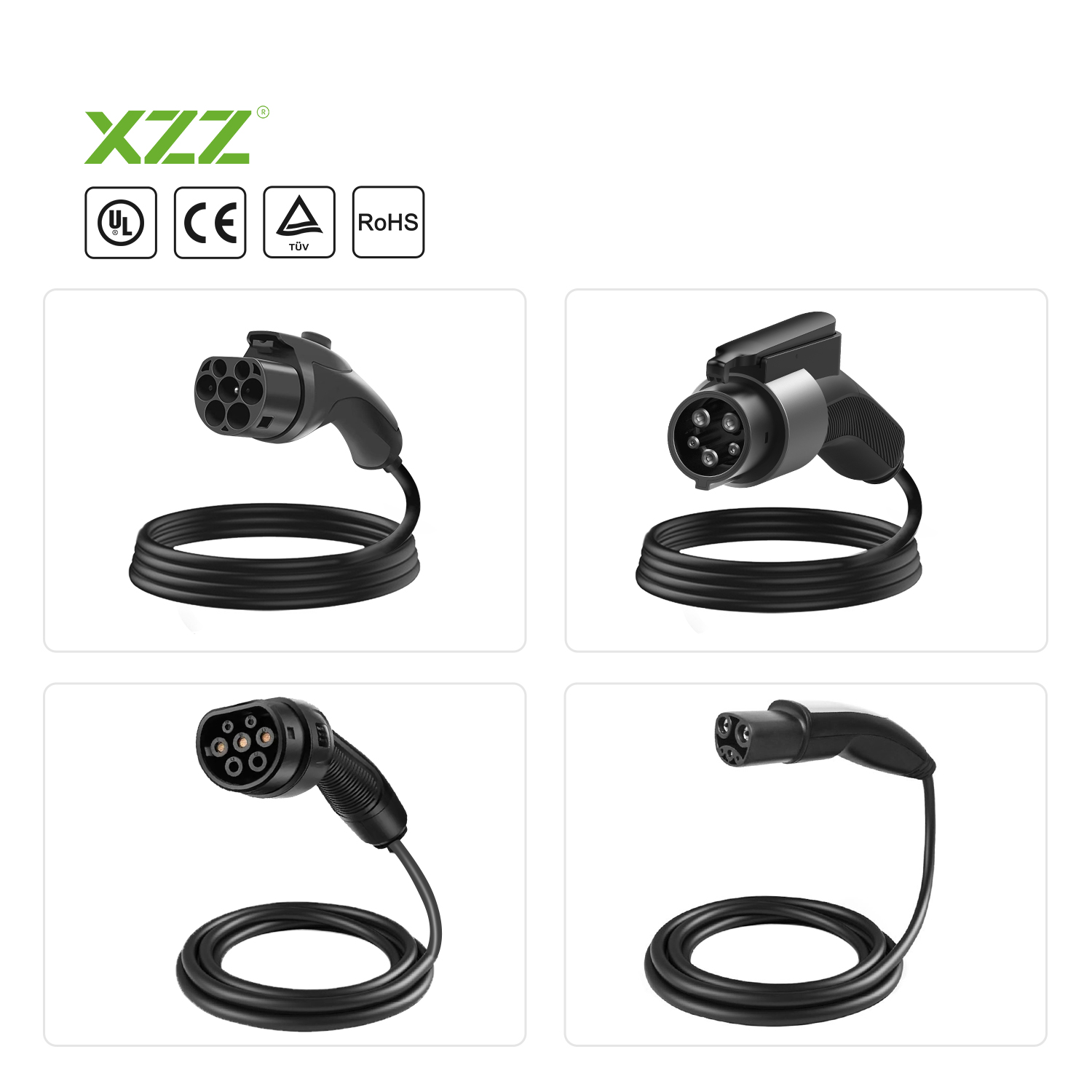 XZZ Home AC EV Charger Type2 32A/40A EV Charger 7KW/11KW/22KW OCPP1.6 Wall-mounted EV Charger, Wi-Fi And Bluetooth Enabled EVSE, Flexible 16-Foot CableCharging Evse EV Wallbox Station